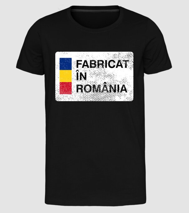 Fabricat în România model negru pe tricou