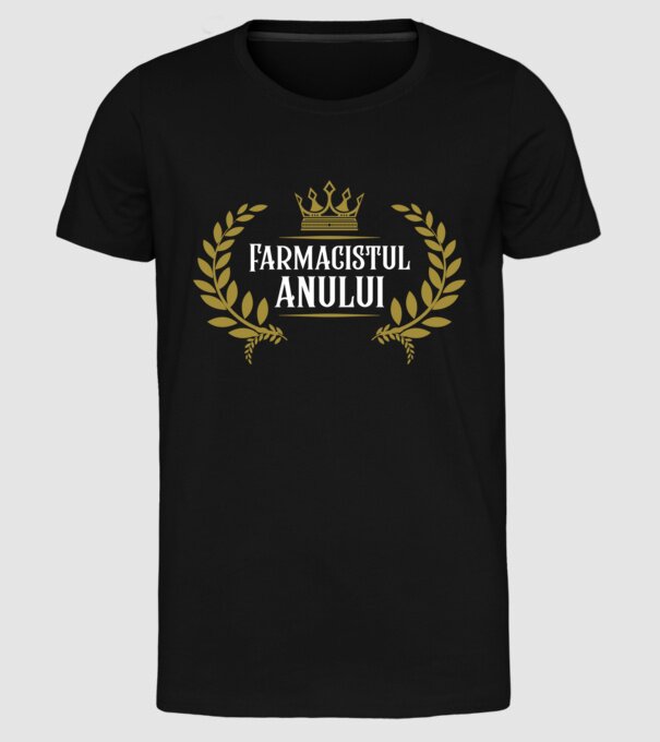 Farmacistul/ farmacista anului model negru pe tricou