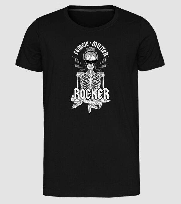 femeie - mutter - rocker model negru pe tricou
