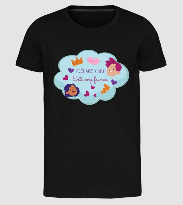 Fiecare corp model negru pe tricou