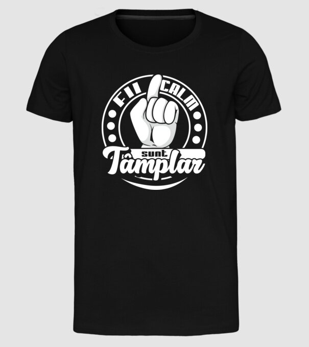 Fii calm... sunt tâmplar model negru pe tricou