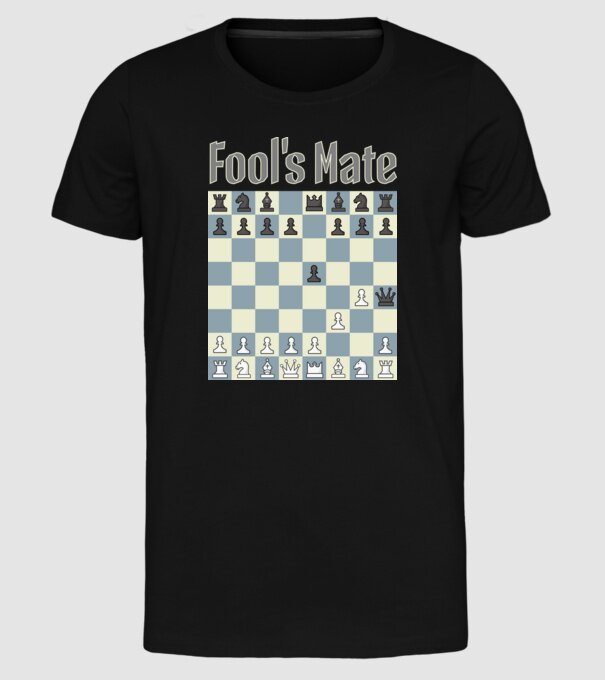 fool's mate model negru pe tricou