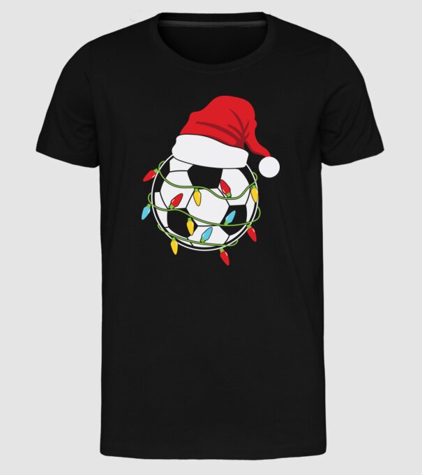 Football christmas model negru pe tricou
