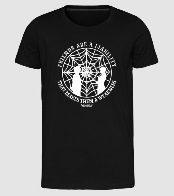 Friends are liability model negru pe tricou