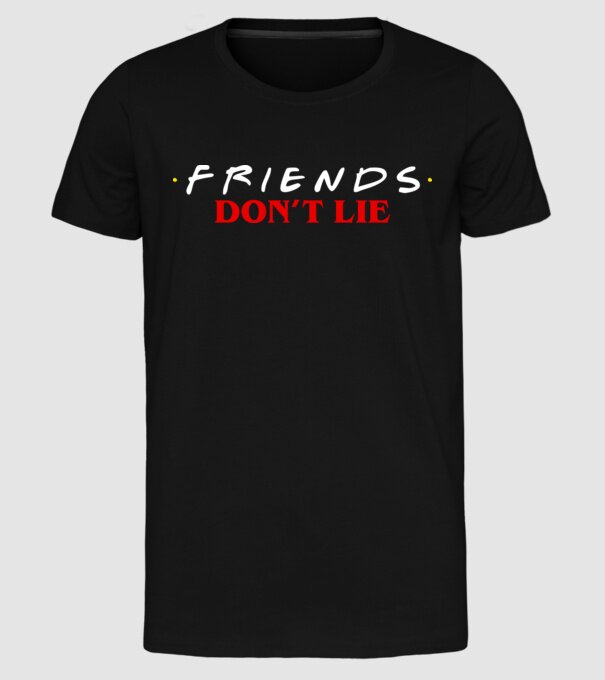 friends dont lie stranger things parody model negru pe tricou