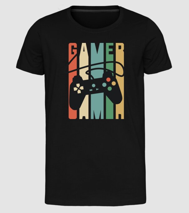 Gamer Controller model negru pe tricou