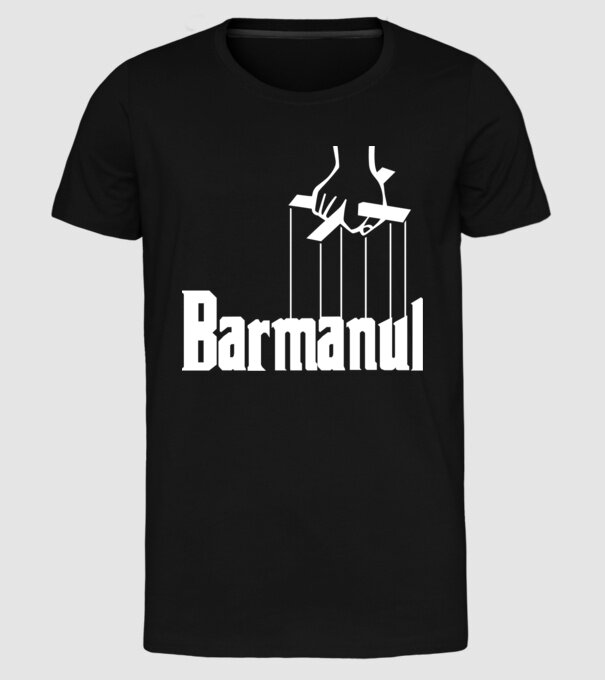 Barmanul model negru pe tricou