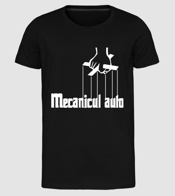 Mecanicul auto model negru pe tricou