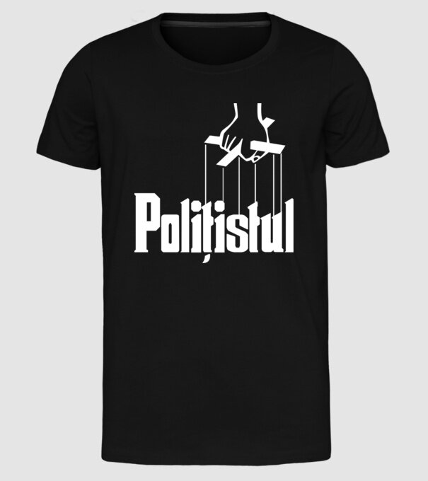 Polițistul model negru pe tricou