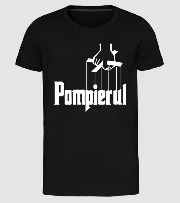 Pompierul model negru pe tricou