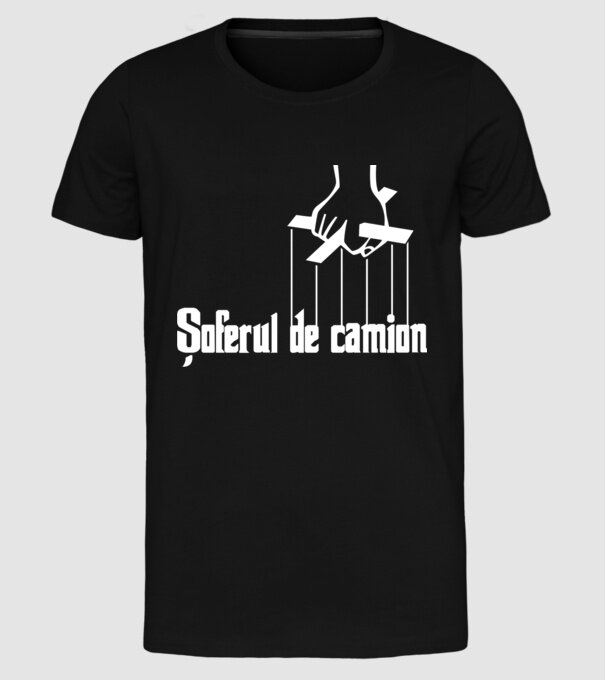 Șoferul de camion model negru pe tricou