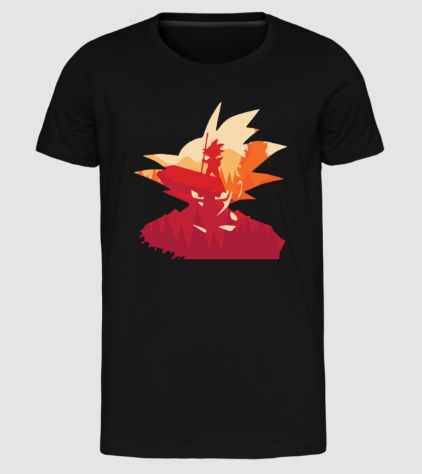 goku head model negru pe tricou