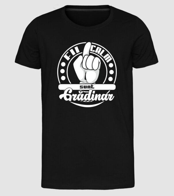 grădinar model negru pe tricou
