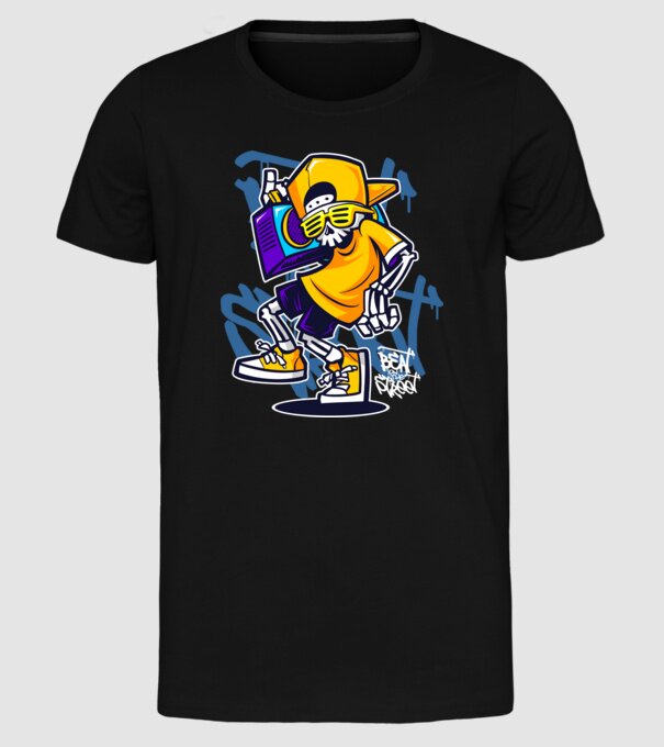 Graffiti model negru pe tricou