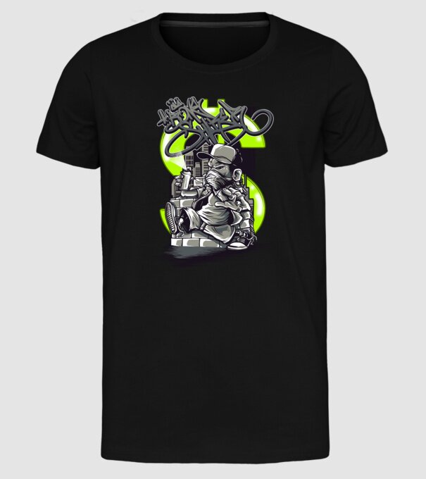 Graffiti model negru pe tricou