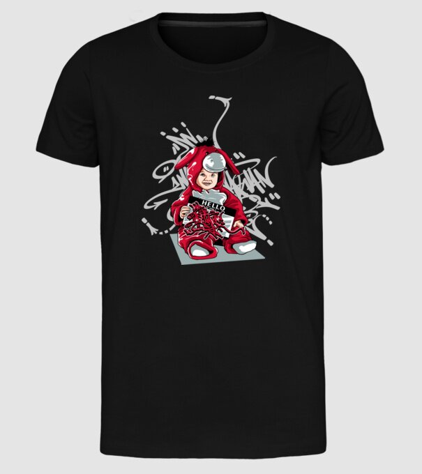 Graffiti model negru pe tricou