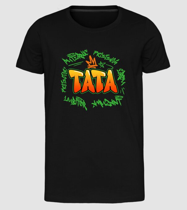 Graffiti tata model negru pe tricou