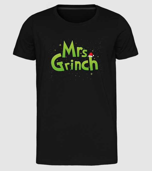 Grinch Family Mrs Grinch model negru pe tricou