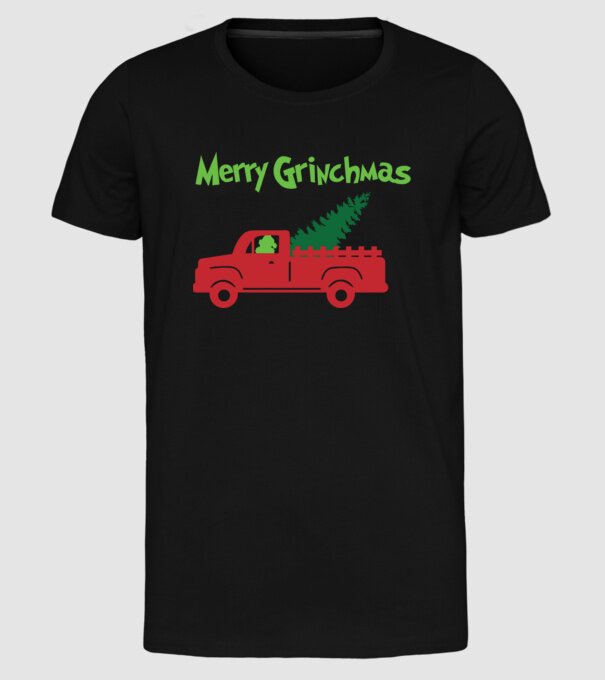 Grinchmas truck model negru pe tricou
