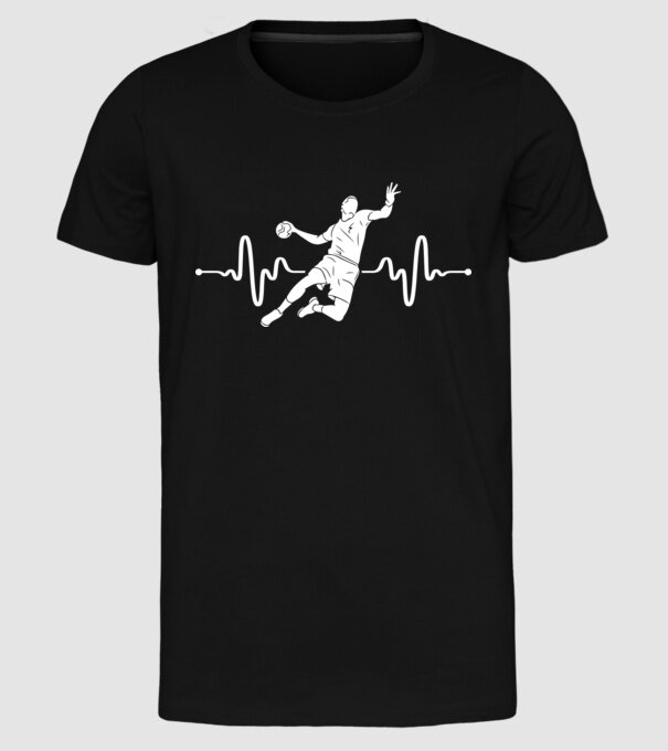 handball heartbeat model negru pe tricou