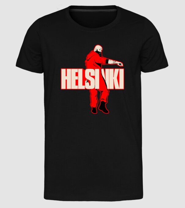 helsinki la casa de papel model negru pe tricou
