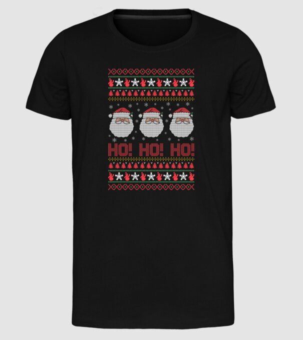 Ho-Ho-Ho model negru pe tricou