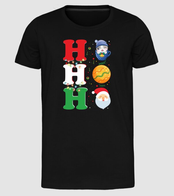 Ho-ho-ho christmas model negru pe tricou