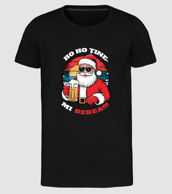 Ho ho ține mi berea! Negru model negru pe tricou