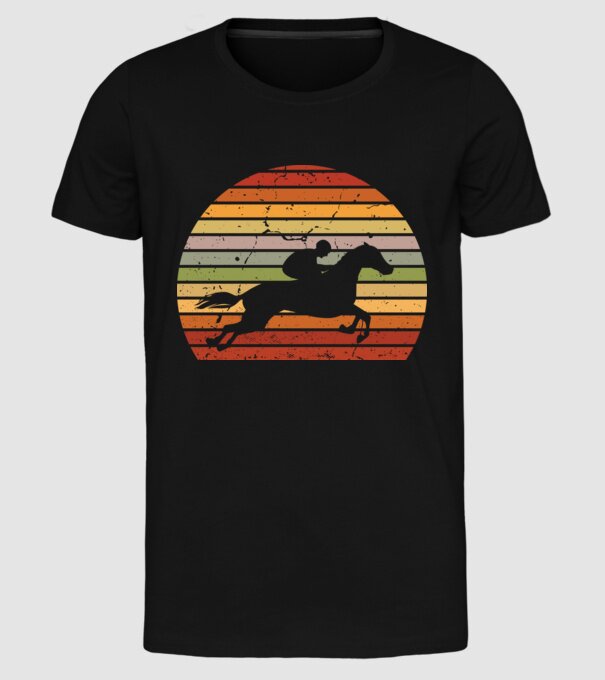 horse race model negru pe tricou