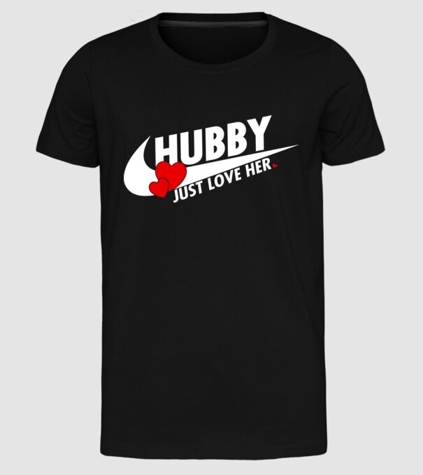 Hubby Just love her alb model negru pe tricou