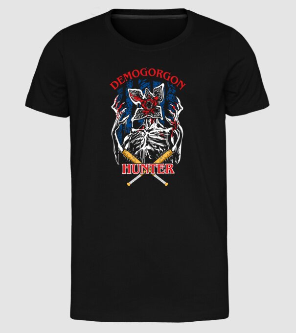 Demogorgon hunter model negru pe tricou