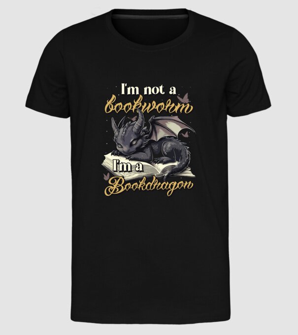 I am not a bookworm i am a bookdragon model negru pe tricou