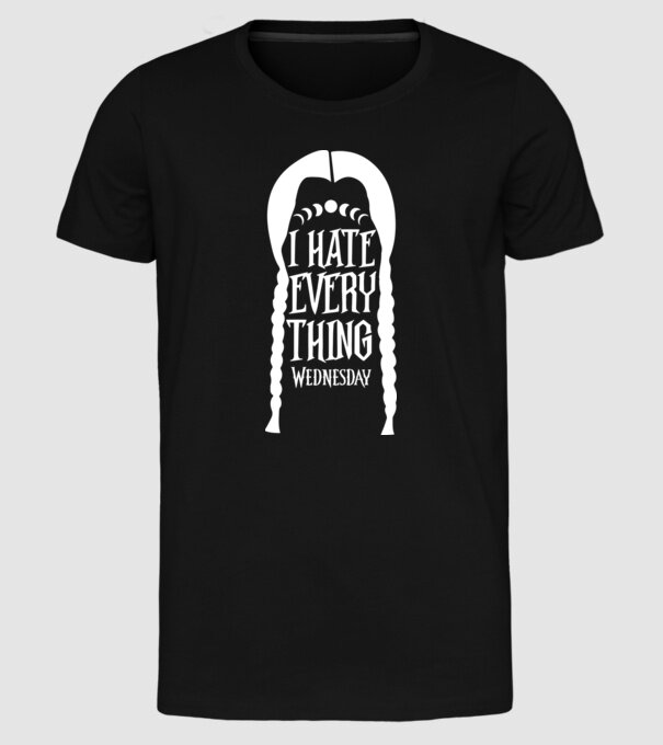 I hate everything model negru pe tricou