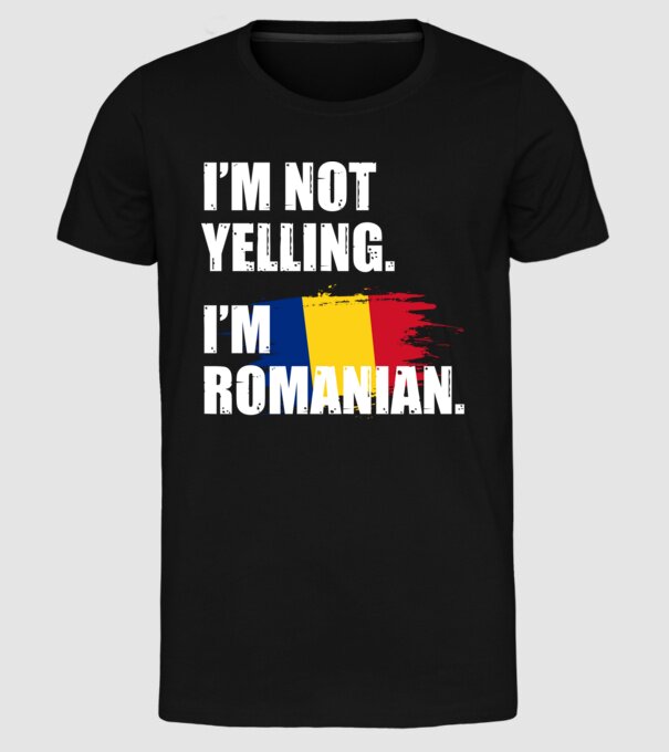 I'm not yelling model negru pe tricou