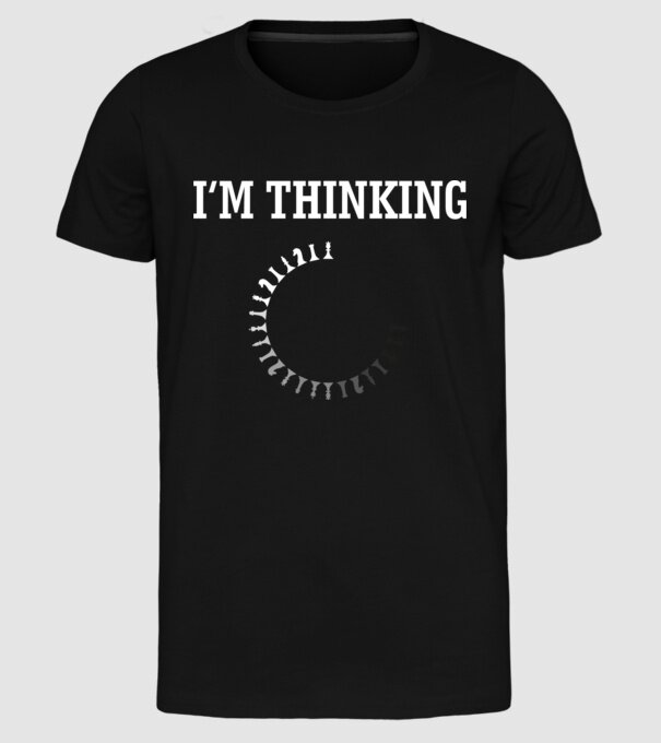 Im thinking model negru pe tricou