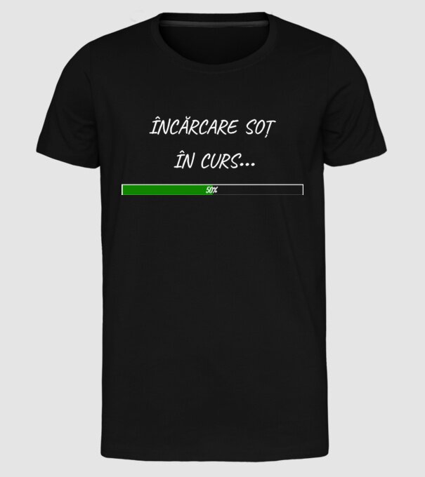 încărcare soț în curs model negru pe tricou