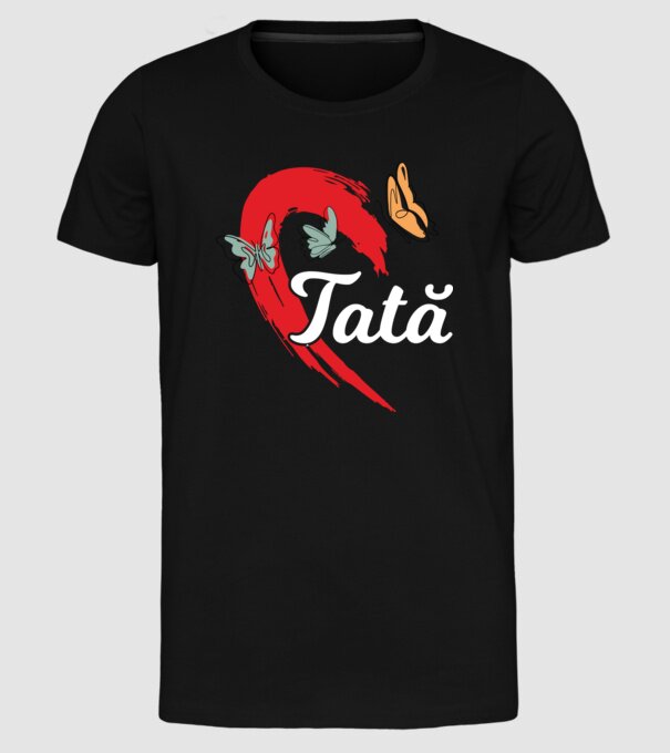Tată model negru pe tricou