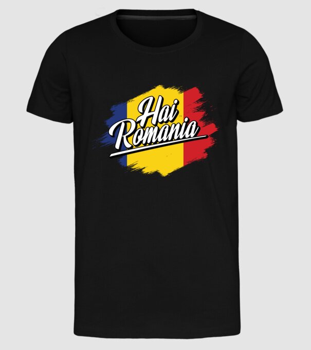 Inscripție cu steag model negru pe tricou