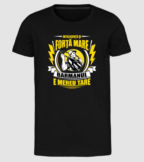 Inteligență și forță mare, electricianul e mereu tare model negru pe tricou