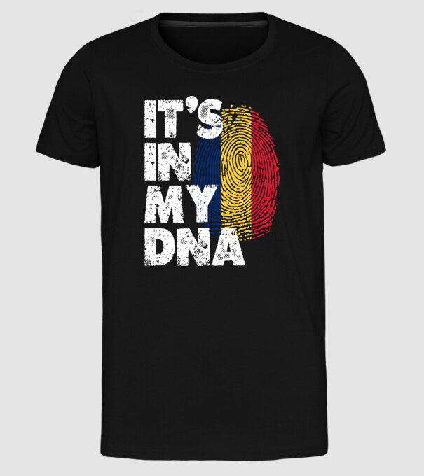 its in my dna model negru pe tricou