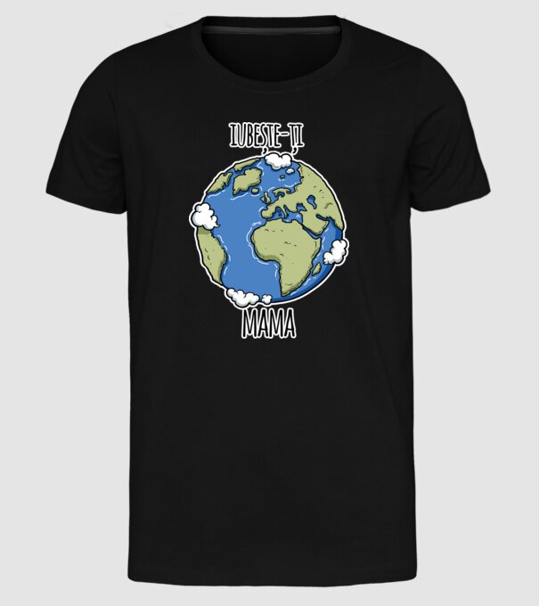 iubește-ți mama model negru pe tricou