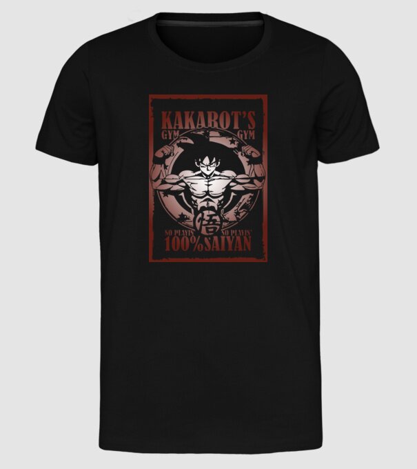 kakarots gym dragonball model negru pe tricou