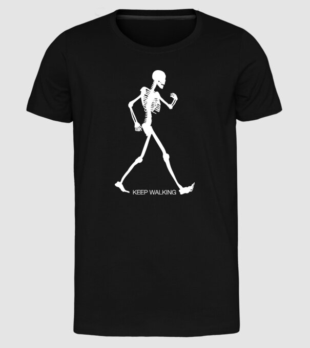 Keep Walking model negru pe tricou