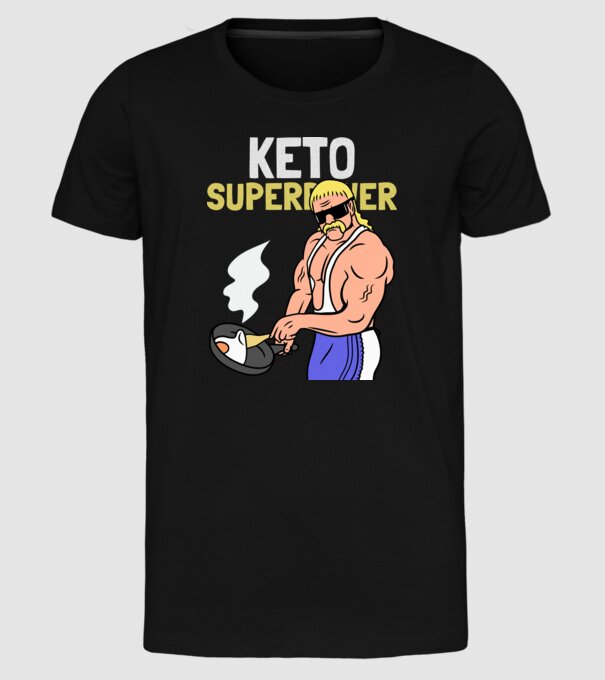 KETO SUPERPOWER model negru pe tricou