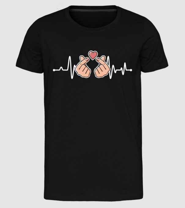Kpop heartbeat model negru pe tricou