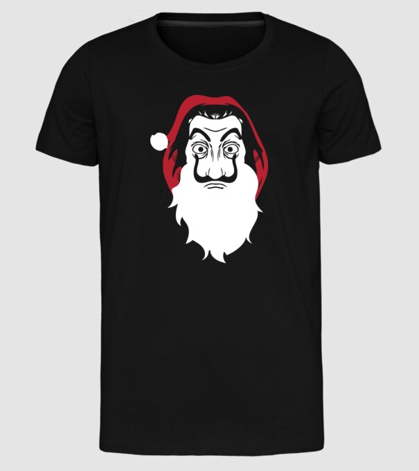 la casa de papel santa model negru pe tricou