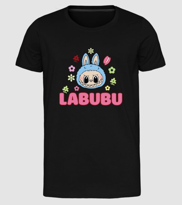 Labubu model negru pe tricou