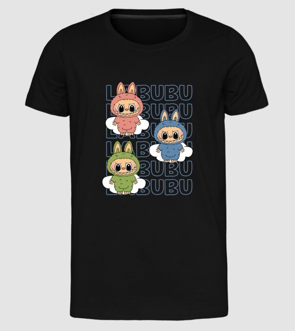LABUBU model negru pe tricou