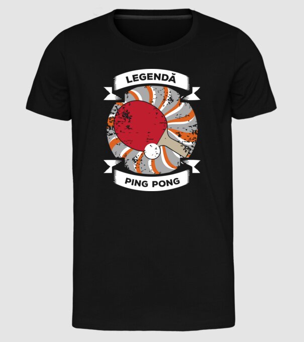 legendă Ping Pong model negru pe tricou