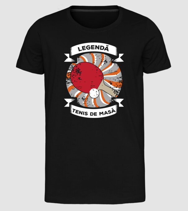 Legendă tenis de masă model negru pe tricou